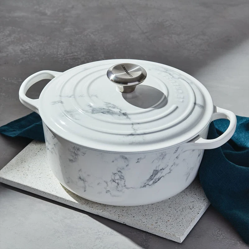 Cocotte de hierro White Marble Le Creuset (Edición Limitada)