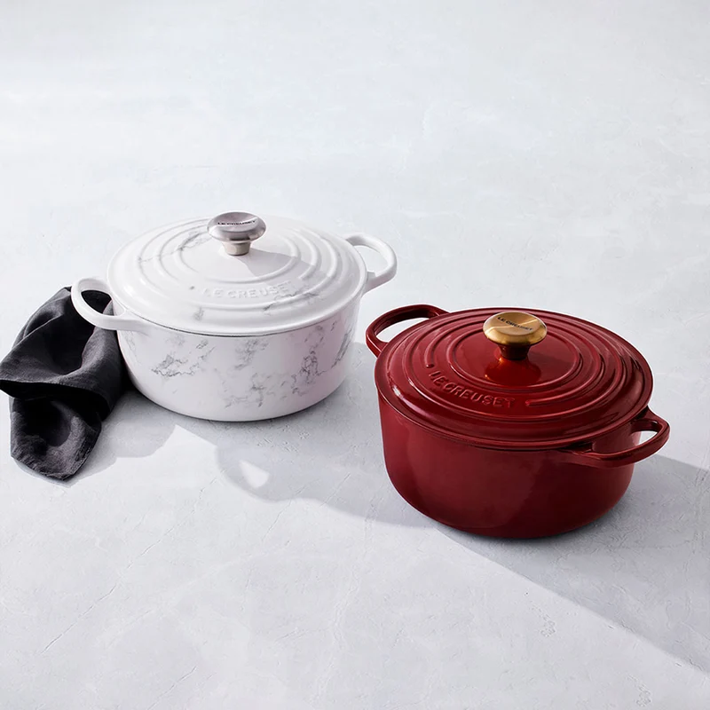 Cocotte de hierro White Marble Le Creuset (Edición Limitada)