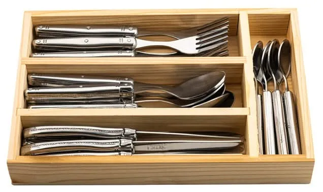 Laguiole Style De Vie Besteckset & Besteckkasten - Premium Line - Edelstahl - 24 Teile / 6 Personen