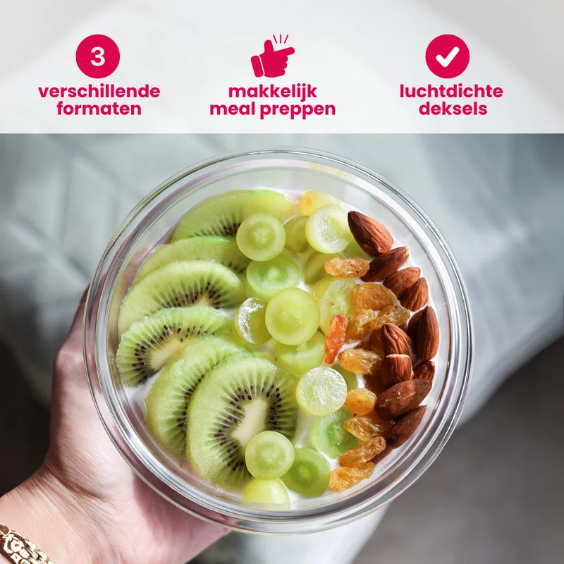 Sareva Gläser Auflaufformen / Frischhaltedose Cook & Fresh - Rund - 3-teilig