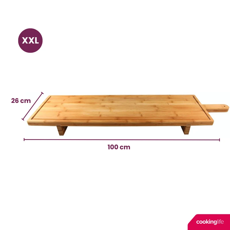Cookinglife Servierbrett XXL - Bambus - 100 x 26 cm