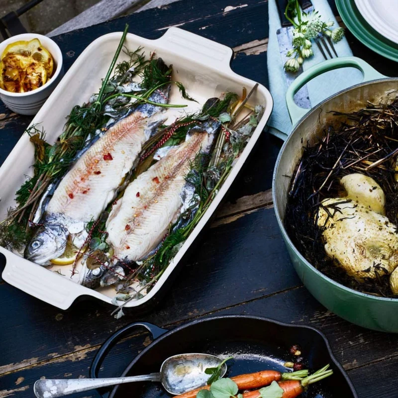 Molde cerámico tipo bandeja cuadrada Le Creuset