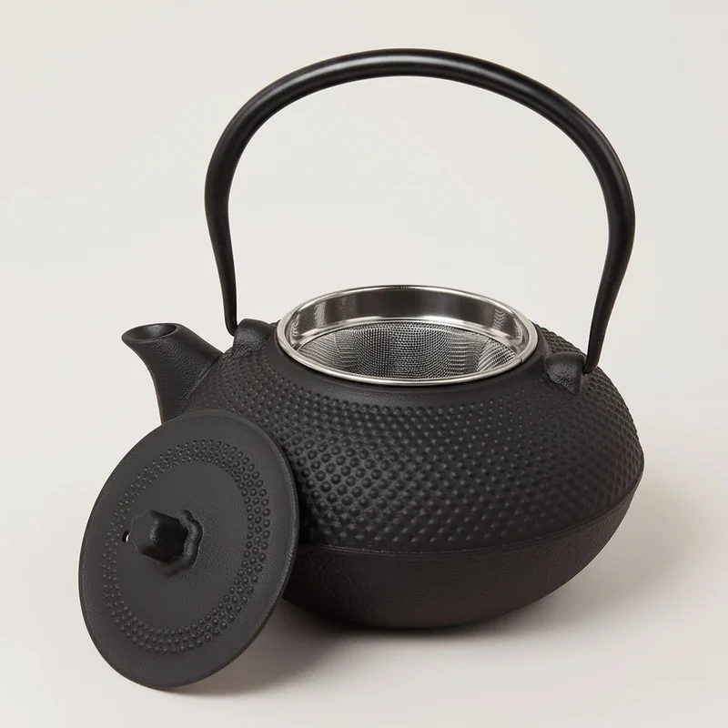 Cookinglife Teekanne Arare mit Edelstahlfilter - Gusseisen Schwarz - 1.5 Liter