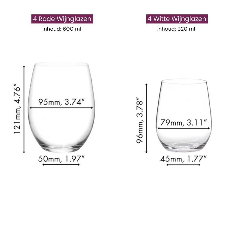 Riedel Weingläser Set O Wine - 620 ml - Zahle 6 und bekomme 8