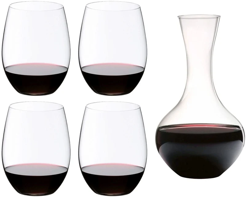 Riedel Rotweinglas-Set O Wine – 4-teilig mit Syrah-Dekanter