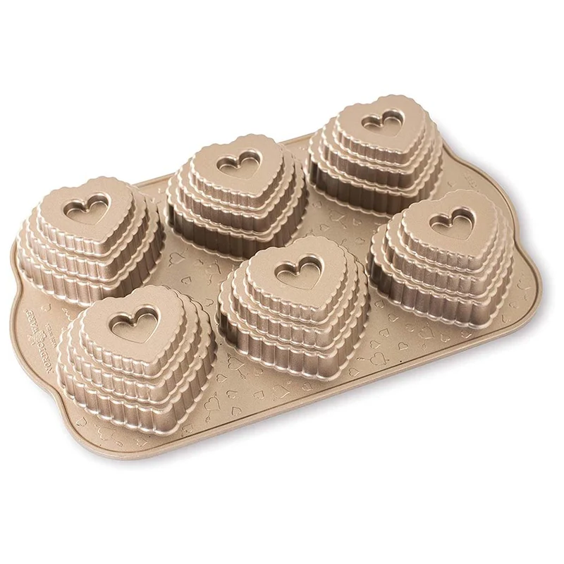 Molde mini Tiererd Heart de Nordic Ware