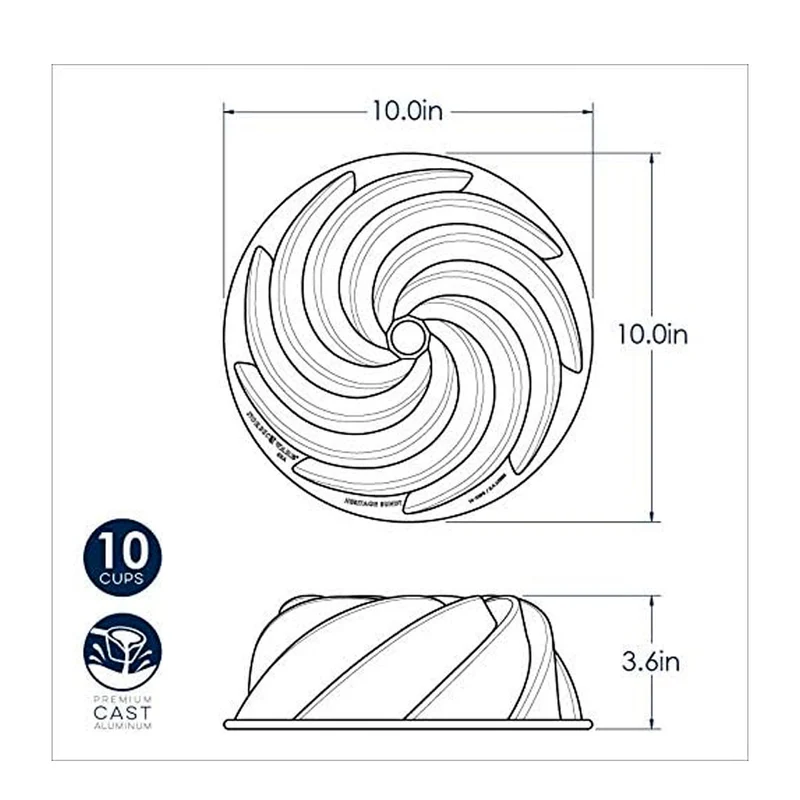 Molde aluminio Heritage Bundt Nordic Ware
