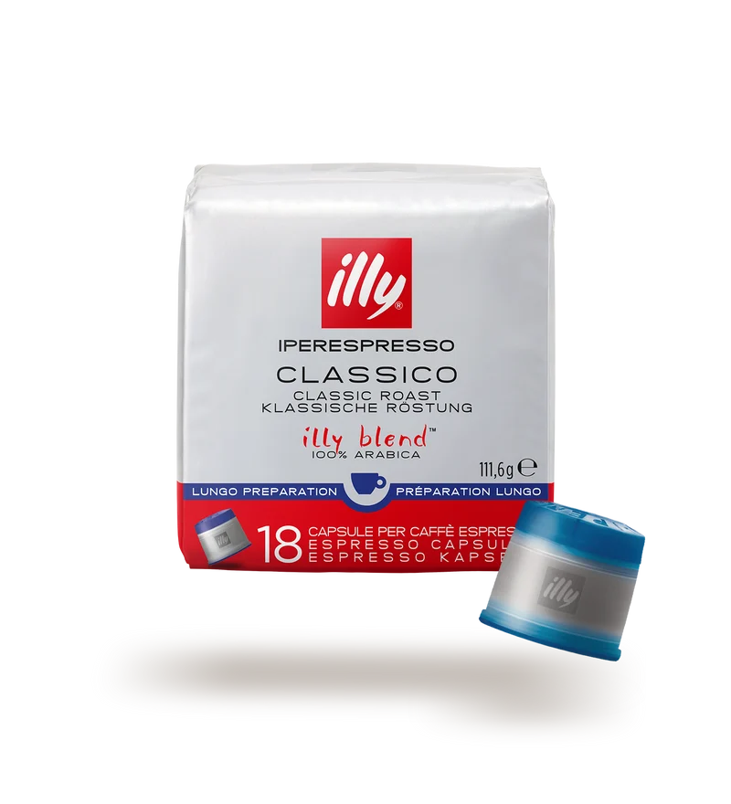 illy Classico Lungo Iperespresso Kaffeekapseln, 18 Kapseln