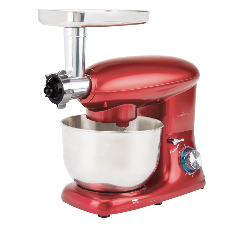 Karaca Multichef Küchenmaschine und Standmixer mit Fleischwolf Standmixer Redgold 1400W