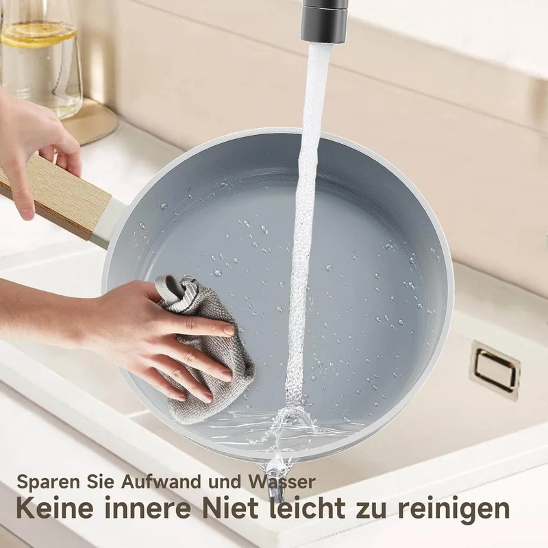Scheffler Pfannenset 20/24/28cm Bratpfannen mit Antihaft-Beschichtung, Induktionsgeeignet für alle Herdarten