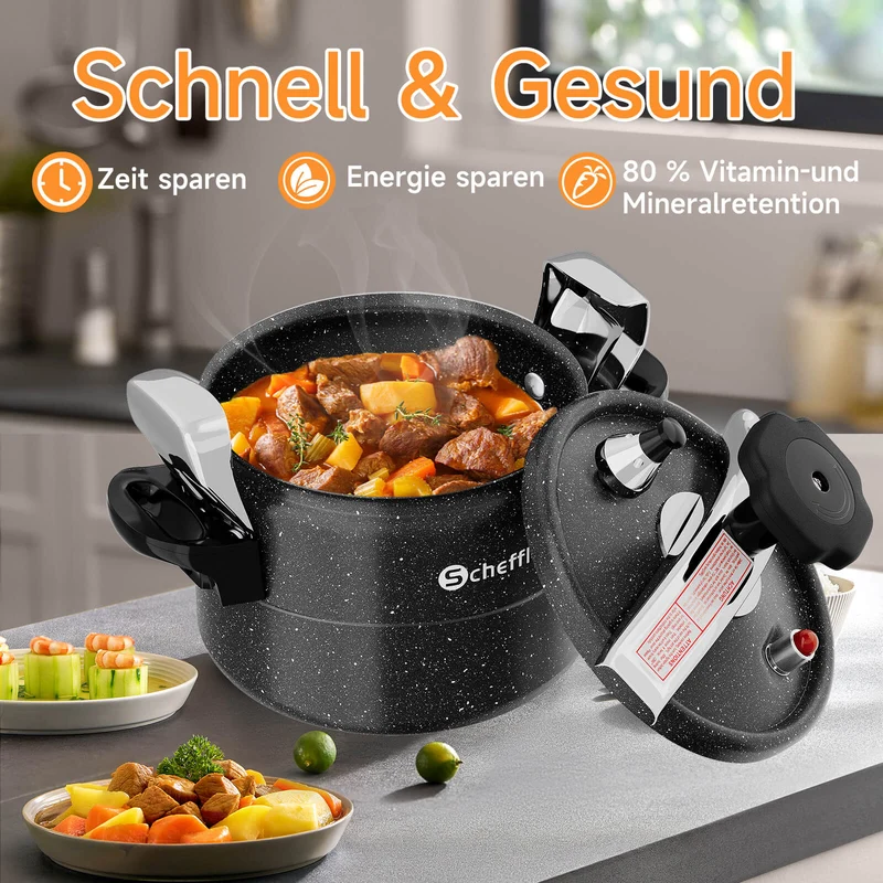 3L / 7L / 11L / 15L / 25L Schnellkochtopf Aluguss Dampfkochtopf Induktion Druckbehälter für alle Herdarten