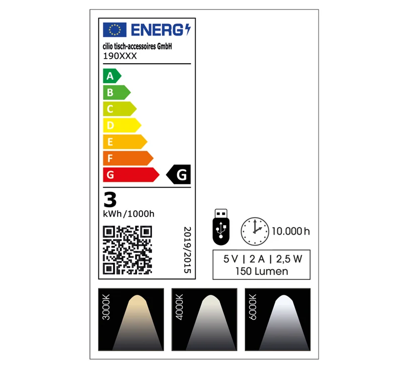 LED-Tischlampe SOLE grau