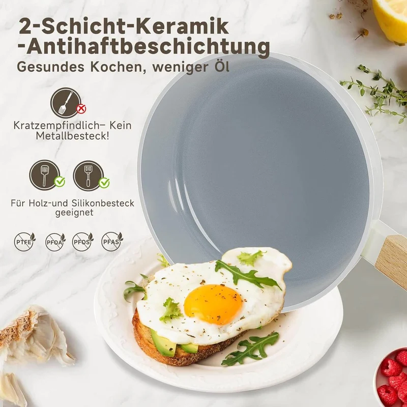 Scheffler 3-teiliges Bratpfannen-Set (20/24/28 cm) – Antihaft-Keramikbeschichtung, Induktionsgeeignet & universell für alle Herdarten