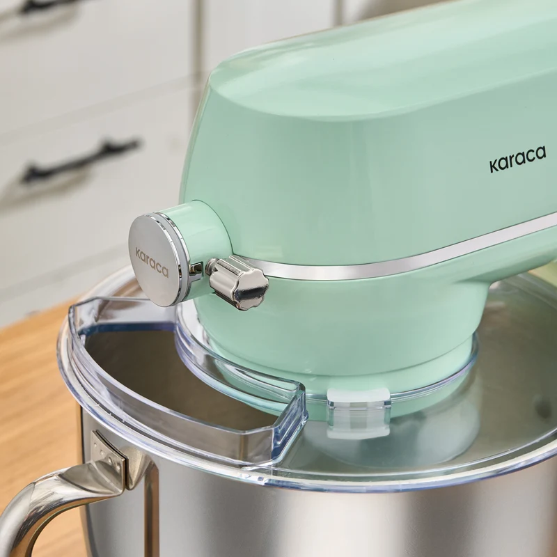 Karaca Multichef Artisan Standmixer mit Digitaldisplay, Gusseisen, Mint, 1800W, 7L