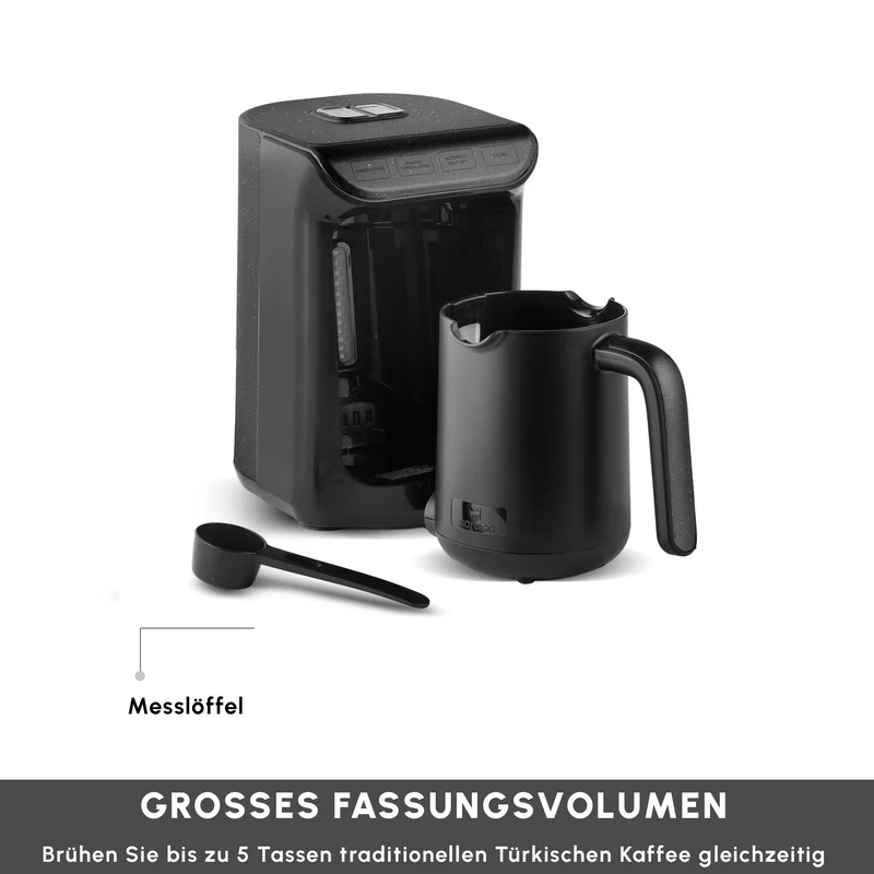 Karaca Hatır Koz Milky Türkische Kaffeemaschine, Glänzend Schwarz