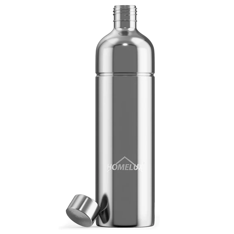 HOMELUX Soda Maker Sprudelwasser Maschine mit / ohne BPA-freien 1L PET-Flaschen / Edelstahlflasche (316er-Edelstahl)