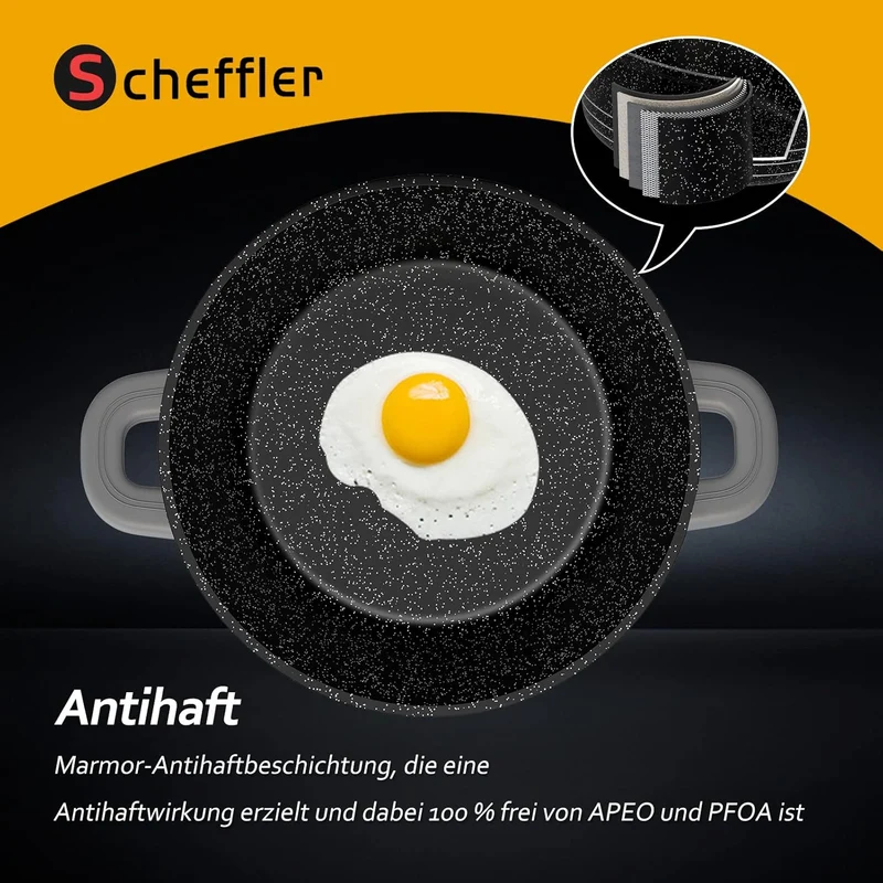 Scheffler Suppentopf Kochtopf 20cm - 44cm Suppentöpfe Bratentopf Topf Induktions