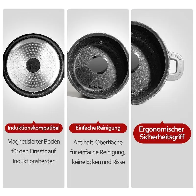 Scheffler Suppentopf Kochtopf 20cm - 44cm Suppentöpfe Bratentopf Topf Induktions