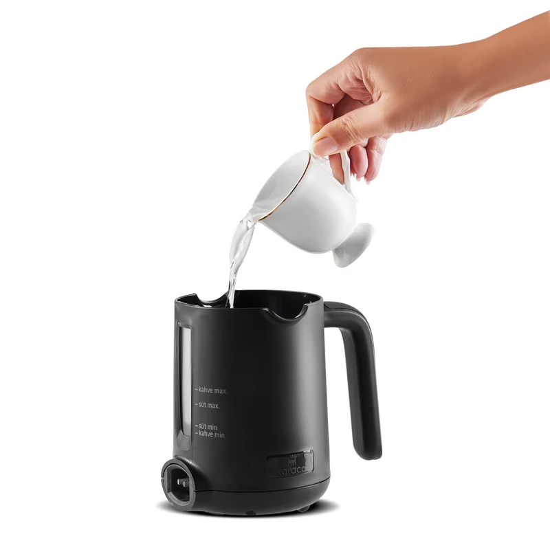 Karaca Hatır Hüps Türkiye – Türkische Kaffeemaschine mit Milchfunktion, 5 Tassen, mit Nationalhymne, Flaggenrot