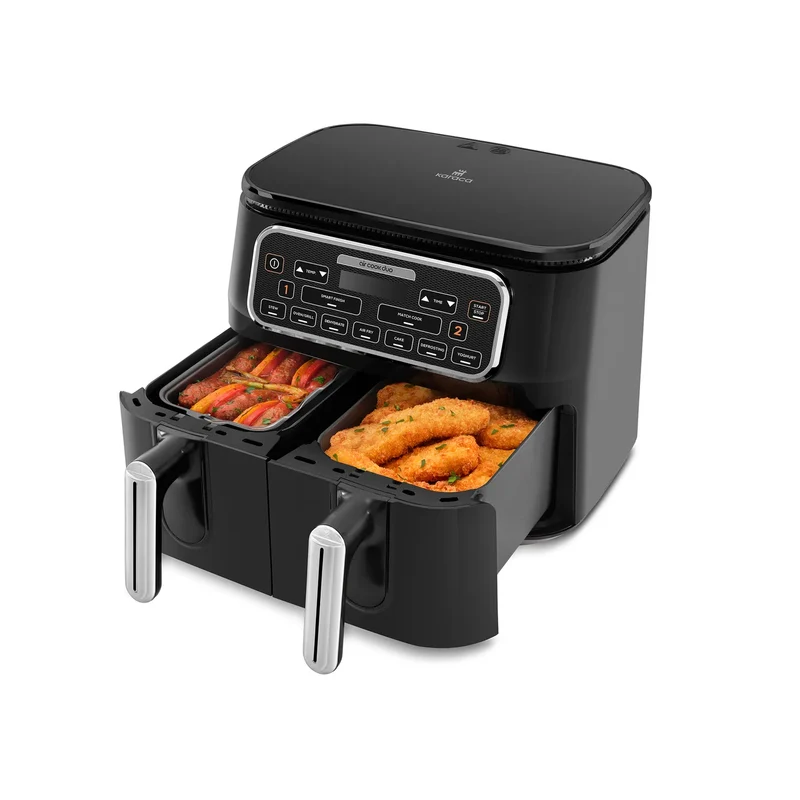Karaca Air Cook Duo Heißluftfritteuse XXXL 8 Liter, Black Chrome, 8 Personen, 2500W