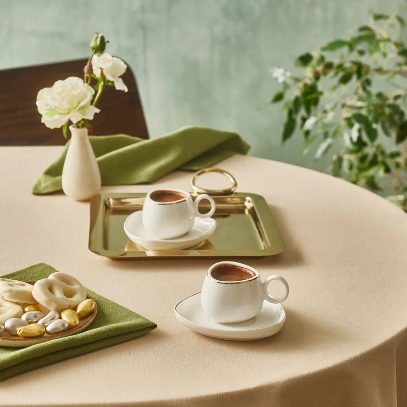 Karaca Streamline Tribe Kaffeetassen-Set für 2 Personen, 90 ml