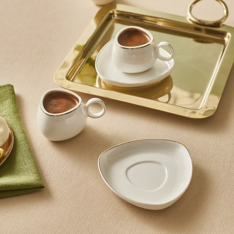 Karaca Streamline Tribe Kaffeetassen-Set für 2 Personen, 90 ml