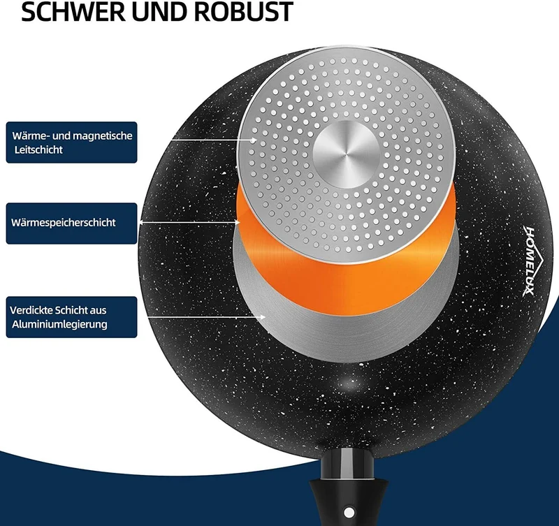 Wok Pfanne Wokpfanne Mit Deckel Abnehmbar induktion