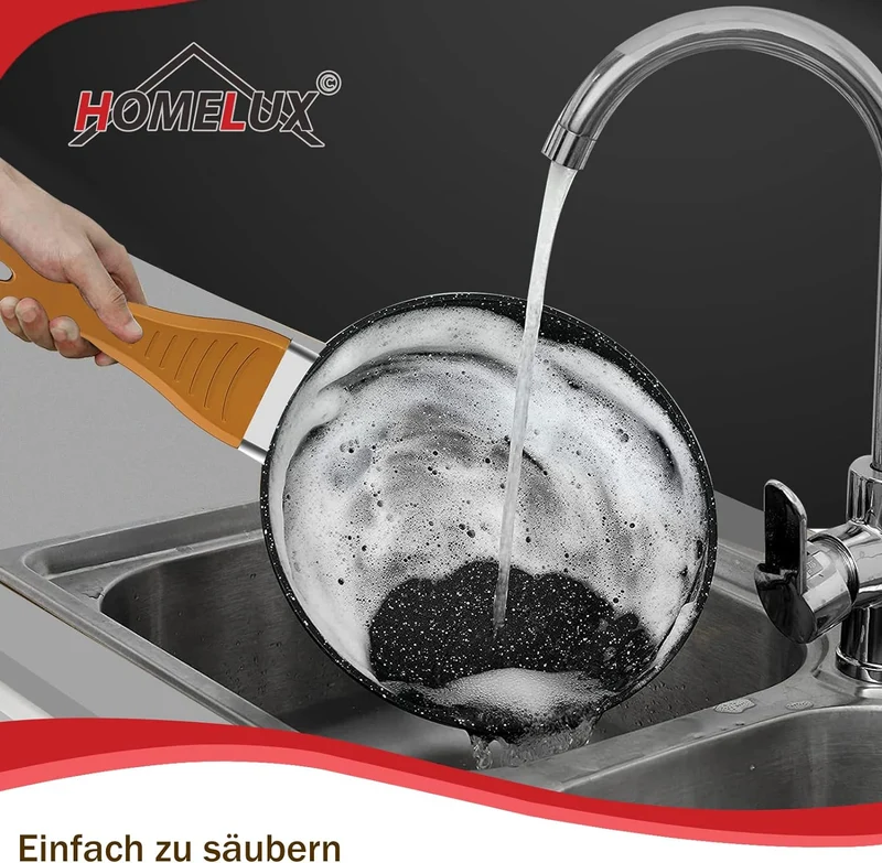10tlg Induktions-Töpfe Set Homelux KoHerdartenchtopfset aus Aluminiumguss mit Antihaftbeschichtung, inkl. Deckel. PFOA frei, für alle