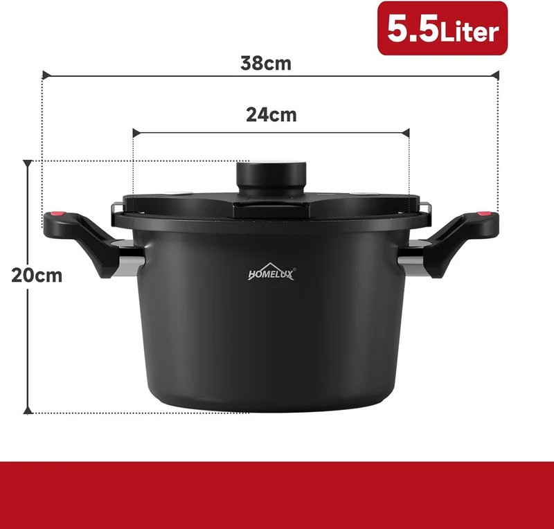 Homelux Energiespartopf 24cm Universal Kochtopf 5.5L Topf Induktion