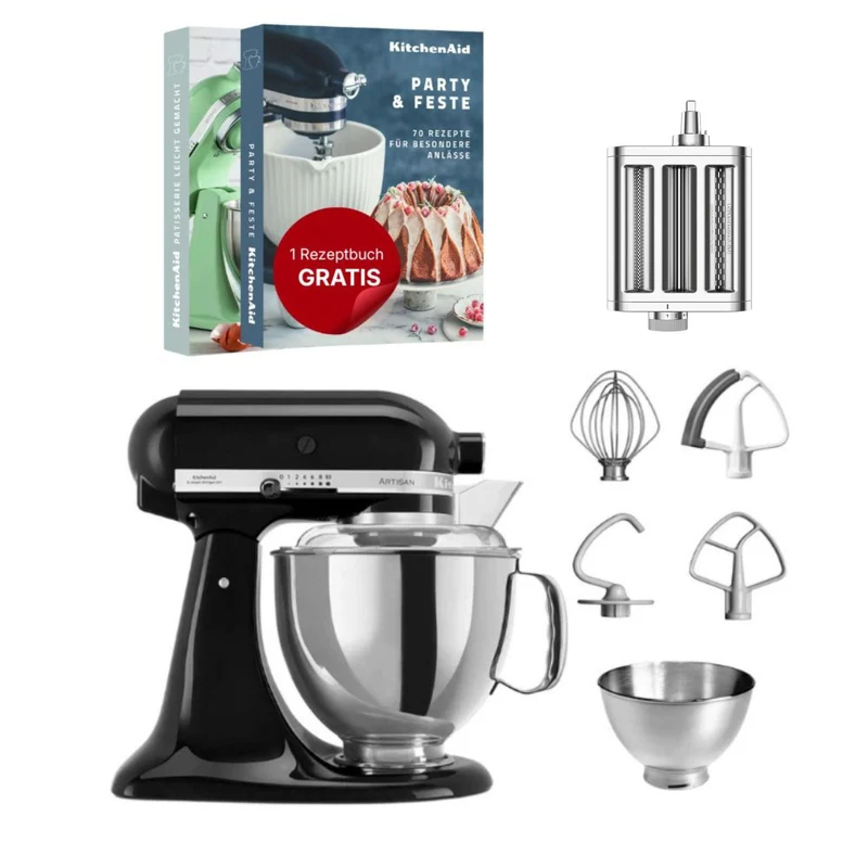 KitchenAid 4,8 L 5KSM175 Artisan Küchenmaschine Pastalover mit 3-in-1 Nudelvorsatz