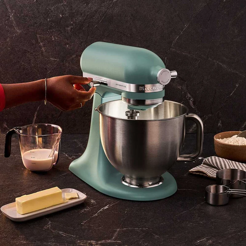 KitchenAid 4,7 L 5KSM50 Artisan Plus Küchenmaschine Meatlover mit Metallfleischwolf + Spritzgebäckvorsatz