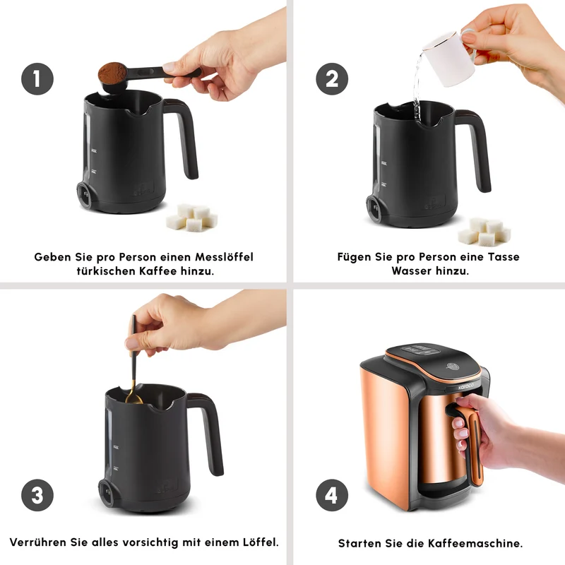 Karaca Hatır Neo Inox Türkische Kaffeemaschine, 735 W, 300 ml, Bronze