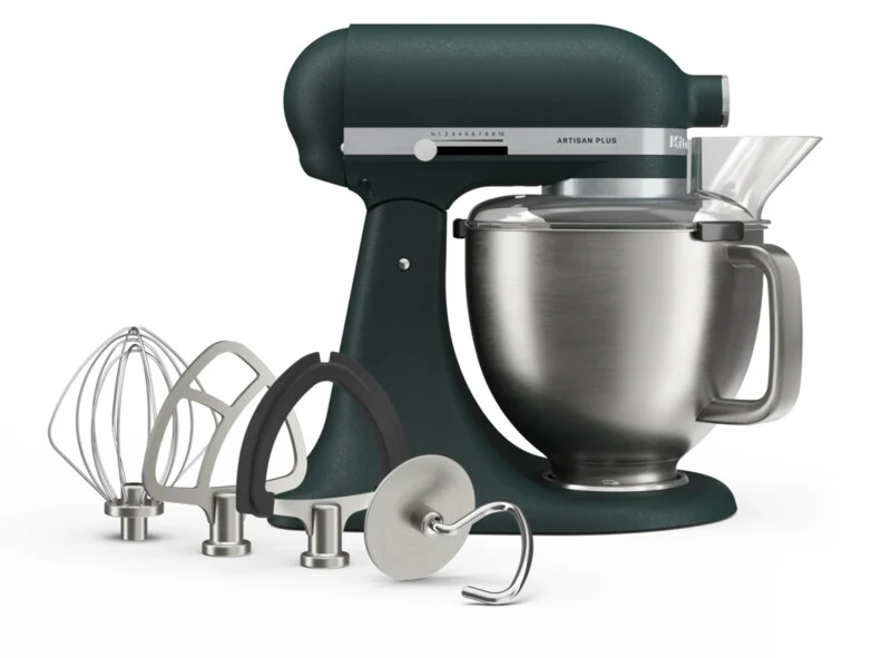 KitchenAid 4,7 L 5KSM50 Artisan Plus Küchenmaschine Allrounderset mit Gemüseschneider + Fleischwolf + Spritzgebäckvorsatz
