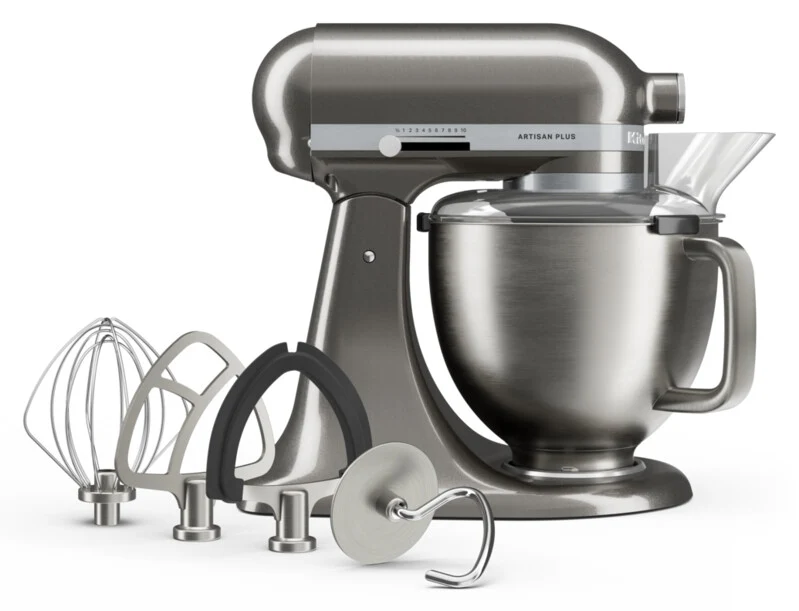 KitchenAid 4,7 L 5KSM50 Artisan Plus Küchenmaschine Beginnerset mit Gemüseschneider