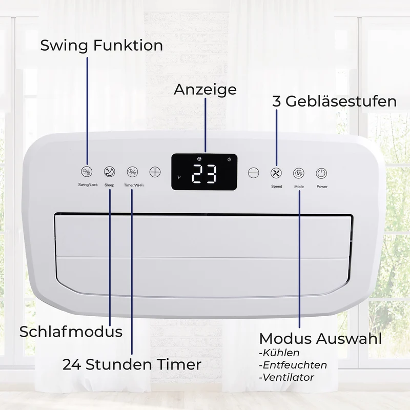 Mobile Klimaanlage mit Wifi
