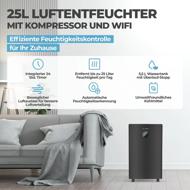 Luftentfeuchter (HEPA + Wifi)