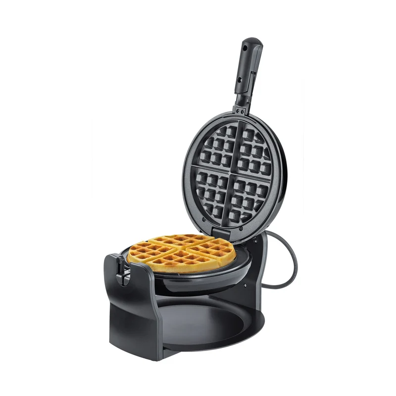 Waffeleisen, drehbar, schwarz