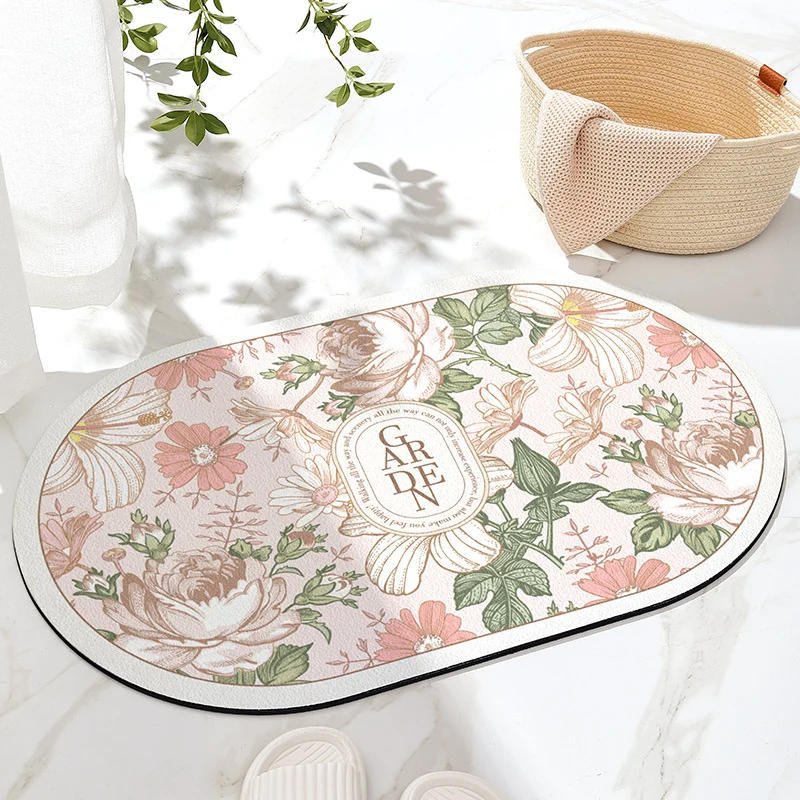 Florale inspirierende Badematte