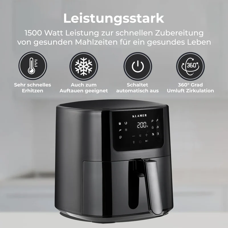 Heißluftfritteuse XL 5L mit Sichtfenster