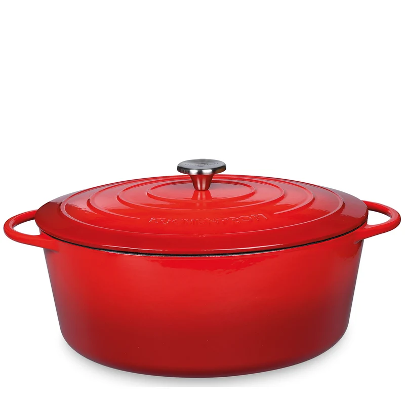 Bratentopf oval, 35 cm classic red