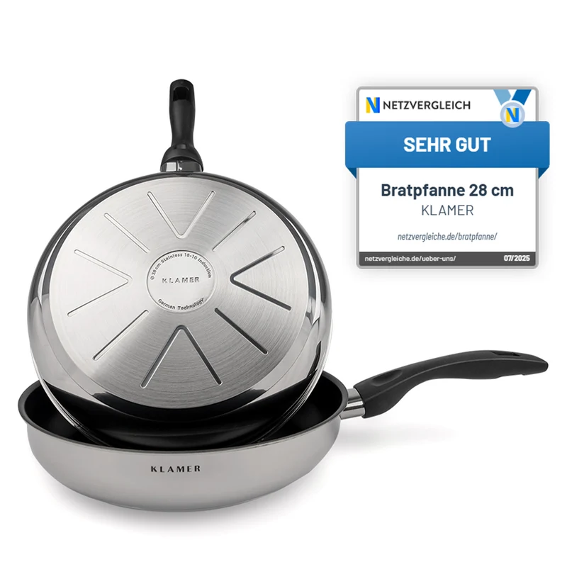 Profi Edelstahl-Bratpfanne 28cm