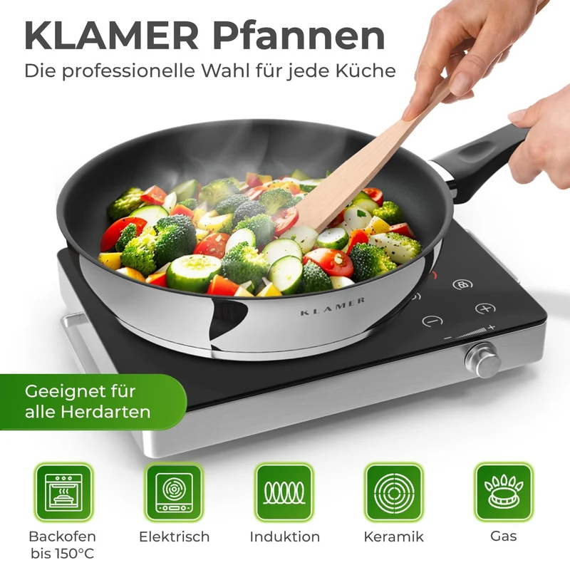 Profi Edelstahl-Bratpfanne 28cm