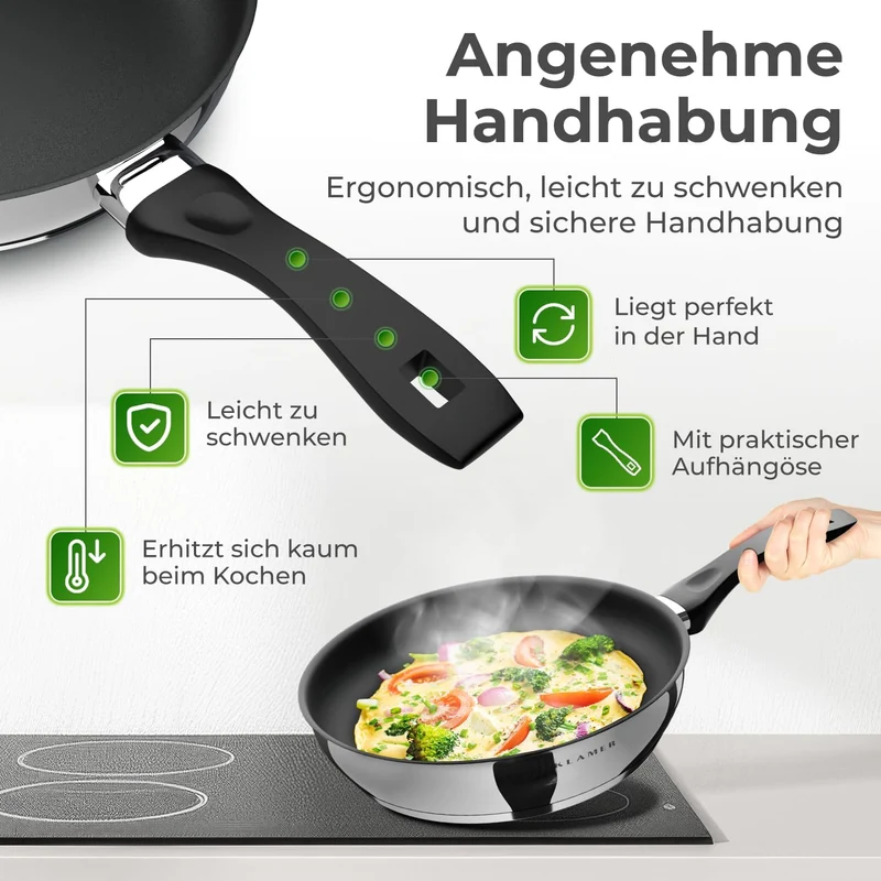 Profi Edelstahl-Bratpfanne 28cm