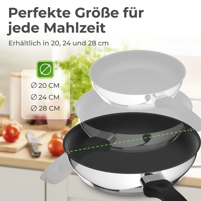 Profi Edelstahl-Bratpfanne 28cm