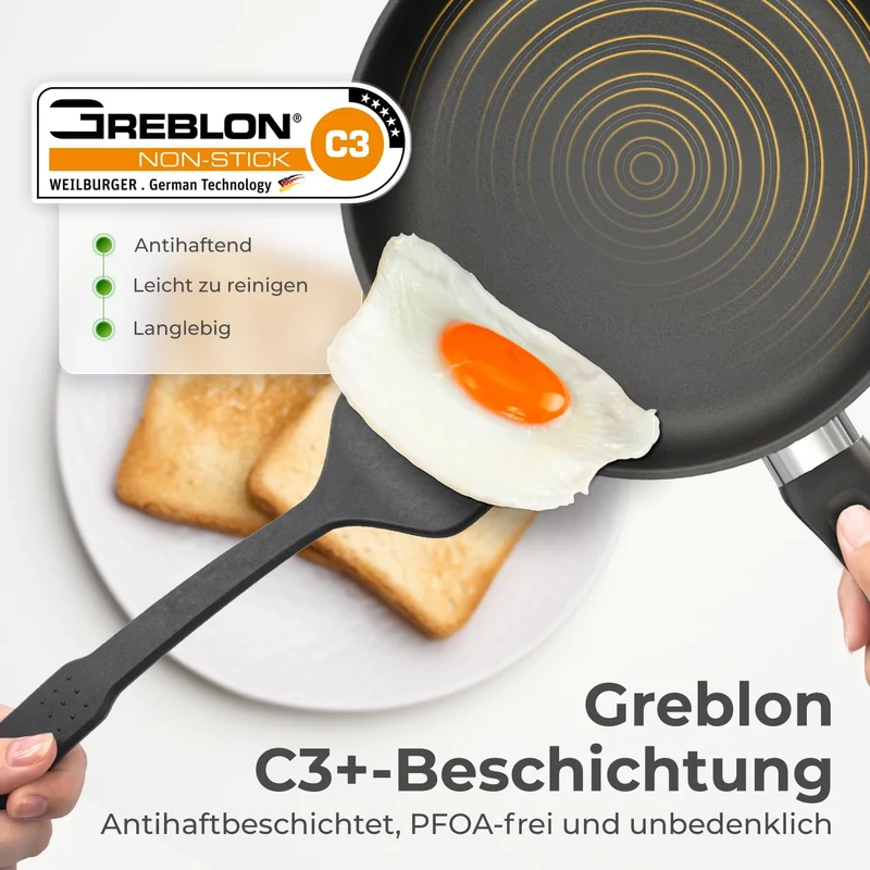 Profi Edelstahl-Bratpfanne 24cm