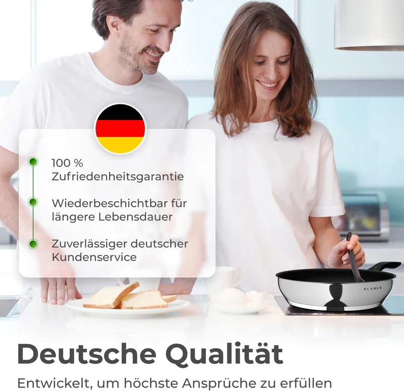 Profi Edelstahl-Bratpfanne 24cm