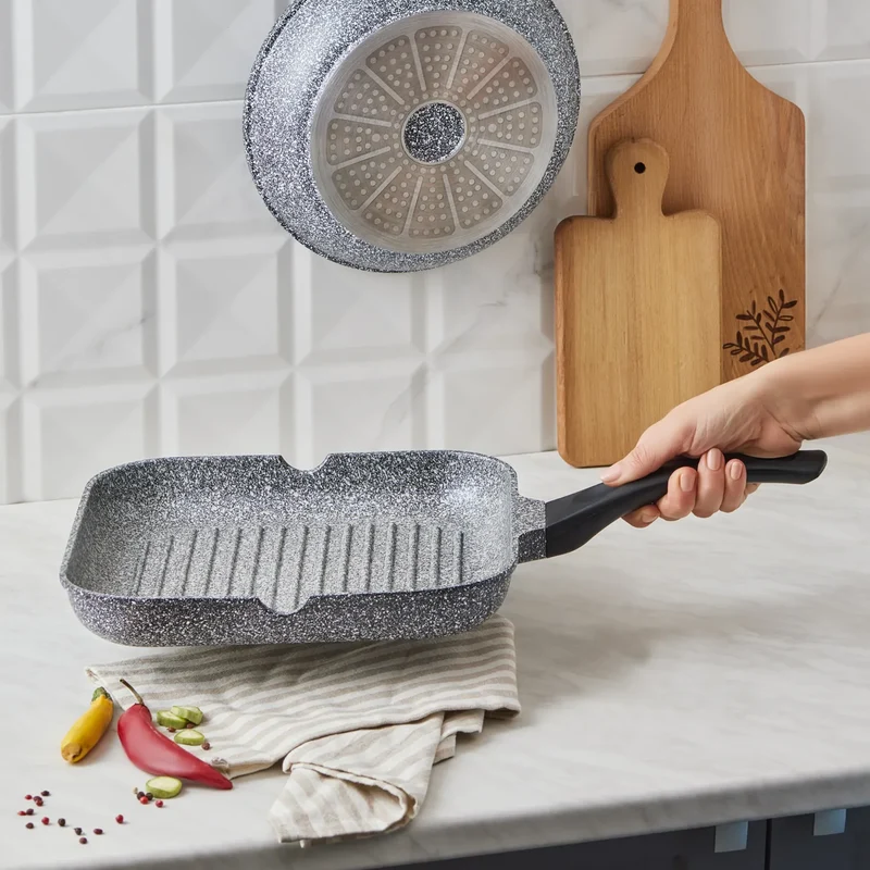 Karaca Serra Grau Biogranit Grillpfanne 28cm