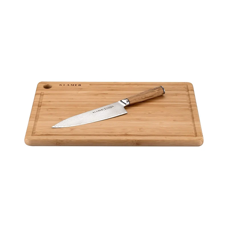 Damast Chefmesser 20cm mit Olivenholz