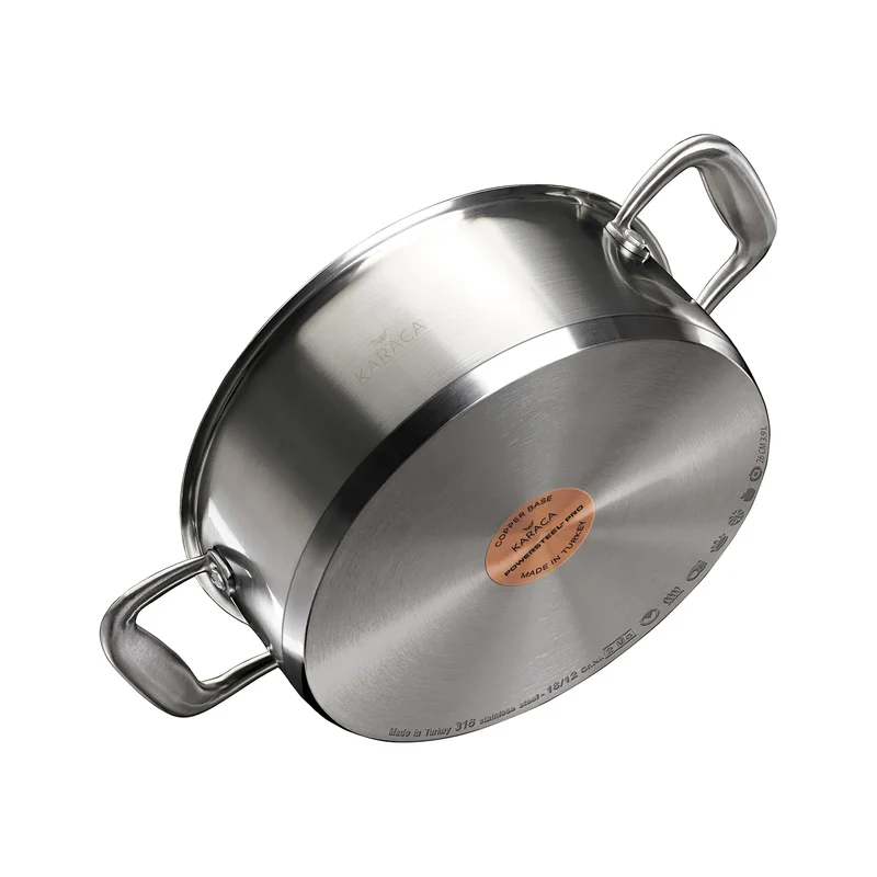 Karaca PowerSteel Pro Tottori Schmorpfanne aus Edelstahl 26 cm 3,90 Lt.
