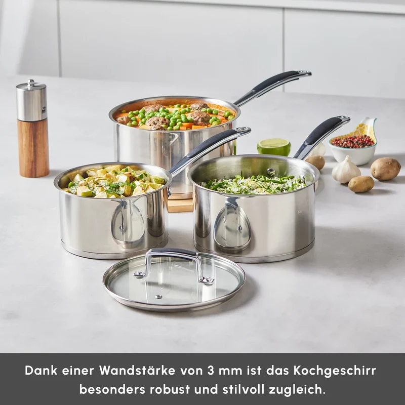 Karaca Pekka Edelstahl-Induktions-Kochtopfset, 6-teilig, anthrazit